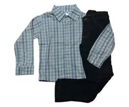 Conjunto infantil com calça jeans e camisa xadrez Will
