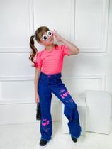 Conjunto infantil com calça jeans feminina Conjunto infantil com calça jeans feminina