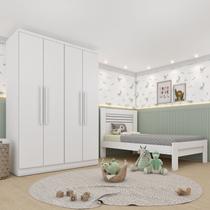 Conjunto Infantil com Cama 100% MDF e Guarda-Roupa Harmonia Espresso Móveis
