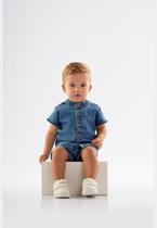 Conjunto Infantil com Camisa e Bermuda em Jeans Up Baby