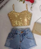 Conjunto infantil com cinto veste do 08 anos