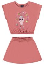 Conjunto Infantil com Cropped e Short-Saia Guloseima