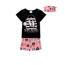 Conjunto Infantil Com Máscara Feminino Milon Estiloso e Confortável Conjunto Infantil Com Máscara Feminino Milon Estiloso e Confortável