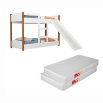 Conjunto Infantil Completo Mini Beliche Escorregador Com 2 Colchões Ortobom 150x70 Conjunto Infantil Completo Mini Beliche Escorregador Com 2 Colchões Ortobom 150x70