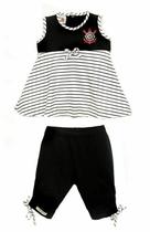 Conjunto Infantil Corinthians Bata e Legging Oficial