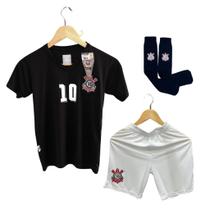 Conjunto Infantil Corinthians Decote V - Revedor Kit 3 peças