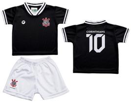 Conjunto Infantil Corinthians Uniforme Preto - Torcida Baby Conjunto Infantil Corinthians Uniforme Preto - Torcida Baby