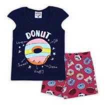 Conjunto Infantil Cotton Donuts Turminha & Cia 31026 Marinho