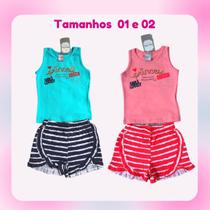 Conjunto Infantil Cotton Menina Camiseta Regata e Shorts - Kely Kety Conjunto Infantil Cotton Menina Camiseta Regata e Shorts - Kely Kety