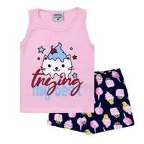 Conjunto Infantil Cotton My Best Turminha &amp Cia 31015 Rosa