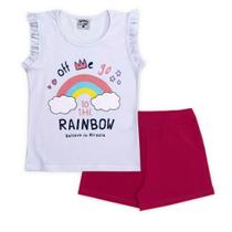 Conjunto Infantil Cotton Rainbow Turminha & Cia 31222 Branco