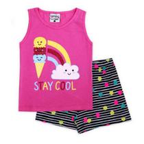 Conjunto Infantil Cotton Stay Cool Turminha & Cia 31025 Rosa Chiclete