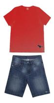 Conjunto Infantil Criança Menino Short + Camiseta Tam 4 Ao 8