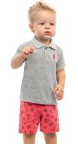 Conjunto Infantil Criança Menino Short Moletom+ Camisa Polo