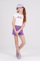 Conjunto Infantil Cropped Amor Roxo Conjunto Infantil Cropped Amor Roxo