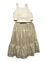 Conjunto Infantil Cropped com com Laço nas Costas e Saia para festas e ensaios fotográficos Conjunto Infantil Cropped com com Laço nas Costas e Saia para festas e ensaios fotográficos