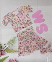 Conjunto infantil cropped e saia Tam 2 Conjunto infantil cropped e saia Tam 2