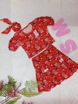 Conjunto infantil cropped e saia Tam 4 Conjunto infantil cropped e saia Tam 4