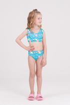Conjunto Infantil Cropped UV 50+ Corações Azul Conjunto Infantil Cropped UV 50+ Corações Azul