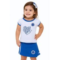 Conjunto Infantil Cruzeiro Feminino Com Camisa e Short Saia Conjunto Infantil Cruzeiro Feminino Com Camisa e Short Saia