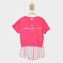 Conjunto Infantil Curto Kamylus Camiseta e Short Menina