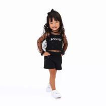 Conjunto Infantil Curto Menina Preto Carol e Dani Conjunto Infantil Curto Menina Preto Carol e Dani