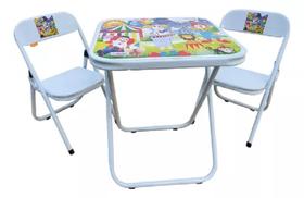 Conjunto Infantil de Aço Utilaço com Mesa e 2 Cadeiras Branca Circo 3 Peças