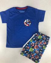 Conjunto Infantil de Algodão Cor Azul com Estampa Capitão America Conjunto Infantil de Algodão Cor Azul com Estampa Capitão America