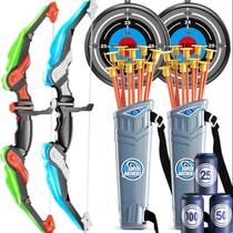 Conjunto Infantil de Arco e Flecha com LED e 10 Setas de Ventosa - Aljava e Alvo Inclusos Conjunto Infantil de Arco e Flecha com LED e 10 Setas de Ventosa - Aljava e Alvo Inclusos