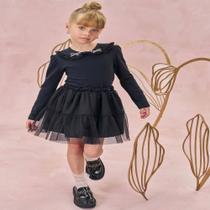 Conjunto Infantil de Blusa e Saia em Tule Com Shorts Embutido Conjunto Infantil de Blusa e Saia em Tule Com Shorts Embutido