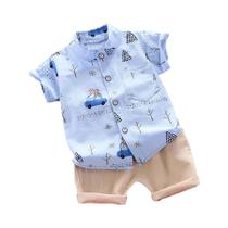 Conjunto Infantil de Camisa e Shorts com Estampa de Urso - Manga Curta - Verão Conjunto Infantil de Camisa e Shorts com Estampa de Urso - Manga Curta - Verão