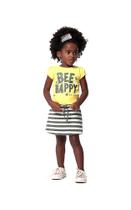 Conjunto infantil de camiseta e shorts saia ref 17038