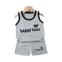 Conjunto Infantil De Colete De Algodão De Verão, 2 Peças, Camiseta Sem Mangas, Shorts, Roupas Para