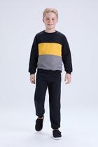 Conjunto Infantil de Inverno Masculino Moletom Tricolor