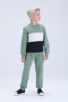 Conjunto Infantil de Inverno Masculino Moletom Tricolor