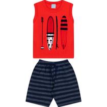 Conjunto Infantil de Menino Surf Vermelho