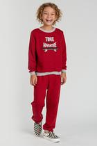 Conjunto Infantil de Moletom Bordo Time Adventure