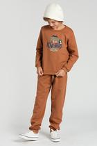 Conjunto Infantil de Moletom Caramelo Aventureiro