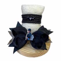 Conjunto infantil de pulseira e laço - wandinha