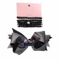 Conjunto infantil de pulseira e laço - wandinha