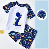 Conjunto Infantil de Roupa de Banho 3 Peças - Traje de Surf para Meninos