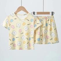 Conjunto Infantil de Shorts e Blusa de Verão - Estampa de Elefante Azul Conjunto Infantil de Shorts e Blusa de Verão - Estampa de Elefante Azul