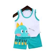 Conjunto Infantil de Verão 2 Peças: Colete e Shorts de Algodão Conjunto Infantil de Verão 2 Peças: Colete e Shorts de Algodão