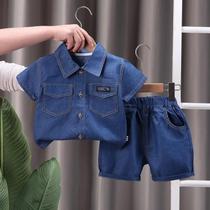Conjunto Infantil de Verão - Calças e Top Jeans para Meninos