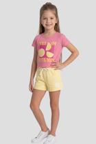 Conjunto Infantil de Verão para Menina Blusa Cropped Frutas e Shorts - GKS Conjunto Infantil de Verão para Menina Blusa Cropped Frutas e Shorts - GKS