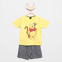 Conjunto Infantil Disney Camiseta Pooh + Bermuda Menino Conjunto Infantil Disney Camiseta Pooh + Bermuda Menino