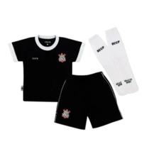 Conjunto infantil do corinthians kit artilheiro preto