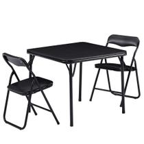 Conjunto Infantil Dobrável VECELO com Mesa de Atividades e 3 Cadeiras, Portátil, com Almofada Ultra Macia, Preto Sólido Conjunto Infantil Dobrável VECELO com Mesa de Atividades e 3 Cadeiras, Portátil, com Almofada Ultra Macia, Preto Sólido