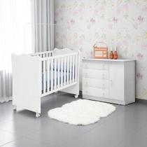 Conjunto Infantil Doce Sonho Berço Cômoda Guarda-roupa Branco Conjunto Infantil Doce Sonho Berço Cômoda Guarda-roupa Branco