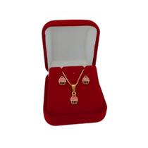 Conjunto infantil Docinho Cupcake Folheado a Ouro 18k